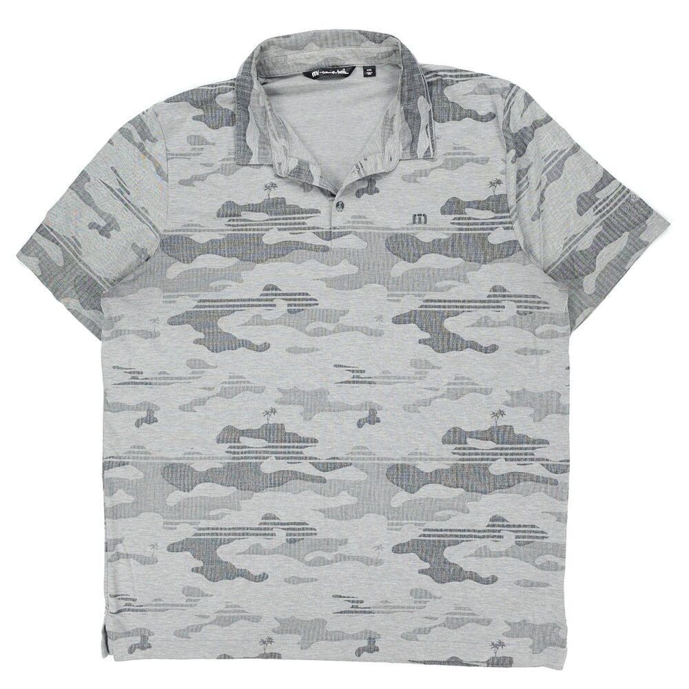TRAVIS MATHEW Beachside Stealth Golf Polo Camo Minimal Resort Casual Athleisure
